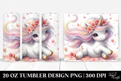Cute Baby Unicorn Tumbling with Spring Petals | 20 oz Product Image 1