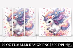 20 Oz Tumbler Sublimation | Cute Baby Unicorn Tumbling with Product Image 1