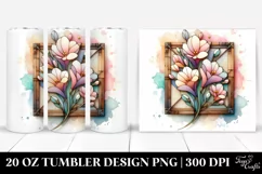 Wooden Stained Freesia Retro Frame 20 Oz Tumbler Product Image 1