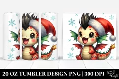 Excited Baby Dragon with Santa Clipart Product Image 1