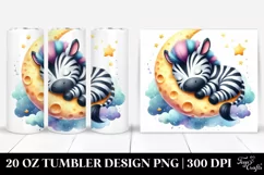 Sleeping Baby Zebra on the Moon | 20 Oz Tumbler Product Image 1