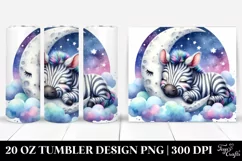 Sleeping Baby Zebra on the Moon | 20 Oz Tumbler Product Image 1
