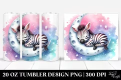 Sleeping Baby Zebra on the Moon | 20 Oz Tumbler Product Image 1