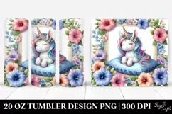 Cute Baby Unicorn Morning Glory Frame | 20 Oz Tumbler Product Image 1