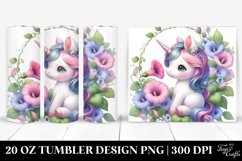 Baby Unicorn with Morning Glory Frame 20 Oz Tumbler Product Image 1