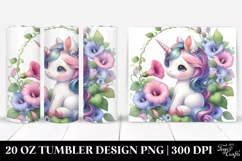 Baby Unicorn with Morning Glory Frame 20 Oz Tumbler Product Image 1