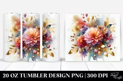 Vibrant Bouquet with Gold Foil | 20 oz Tumbler Product Image 1