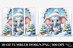 Baby Elephant in Winter Wonderland, 20 Oz Tumbler Product Image 1