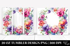 20 Oz Tumbler Sublimation | Colorful Watercolor Frame with Product Image 1