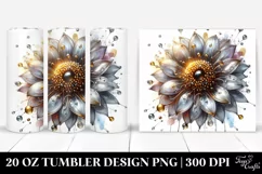 20 Oz Tumbler Sublimation | Sunflower Insertions Watercolor Product Image 1
