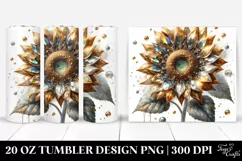 Shiny Sunflower Material 20 Oz Tumbler Product Image 1