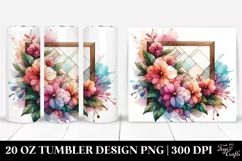 Wooden Stained Impatiens Frame 20 Oz Tumbler Product Image 1