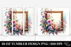 Wooden Stained Impatiens Retro Frame 20 Oz Tumbler Product Image 1