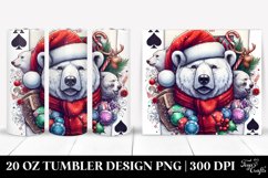 Polar Bear with Santa Hat 20 Oz Tumbler Product Image 1