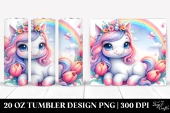 Cute Baby Unicorn Tulip Frame | 20 Oz Tumbler Product Image 1