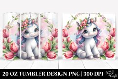 Cute Baby Unicorn Tulip Frame | 20 Oz Tumbler Product Image 1