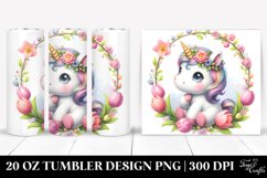 Baby Unicorn with Tulip Frame 20 Oz Tumbler Product Image 1
