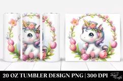 Baby Unicorn with Tulip Frame 20 Oz Tumbler Product Image 1