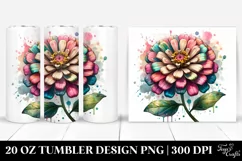 Wooden Stained Zinnia 20 Oz Tumbler Product Image 1