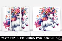 Cute Baby Unicorn Drawing | 20 oz Tumbler Product Image 1