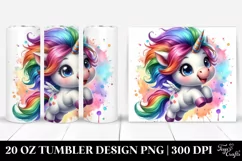 Cute Baby Unicorn Dancing, Transparent 20 Oz Tumbler Product Image 1