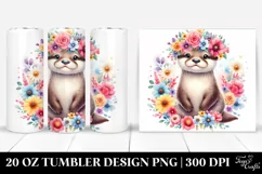 Cute Otter with Flower Crown | 20 oz Tumbler Product Image 1