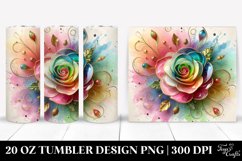 Elegant Floral Tumbler, 20 oz Skinny Tumbler Wrap Product Image 1
