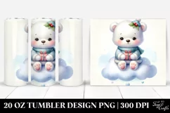 Adorable Baby Polar Bear on Cloud | 20 oz Tumbler Product Image 1