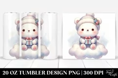 Adorable Baby Polar Bear on Cloud | 20 oz Tumbler Product Image 1