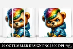 Cute Baby Bear Playing Watercolor 20 Oz Tumbler Product Image 1