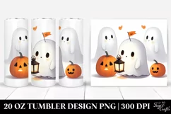 Simple Digital Painting Cute Ghost 20 oz Tumbler Product Image 1