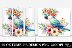 Cute Macaw Flower Crown | 20 oz Tumbler Product Image 1