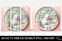 Pastel Polar Bear Christmas Clipart Product Image 1