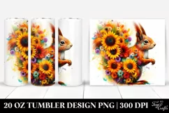Abstract Watercolor Squirrel Sunflower Tumbler Product Image 1