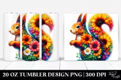 Abstract Watercolor Squirrel Sunflower Tumbler Product Image 1
