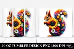 Abstract Watercolor Squirrel Sunflower Tumbler Product Image 1