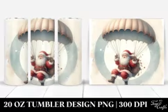 Vintage Santa with Parachute, Centered PNG Product Image 1