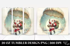 Vintage Santa with Parachute, Centered PNG Product Image 1
