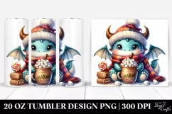 Cute Little Dragon with Blanket, Centered PNG Product Image 1