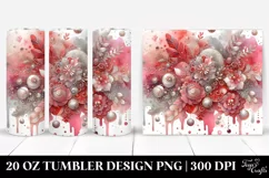 Colorful Redish Silver Foil Drips | 20 oz Tumbler Product Image 1