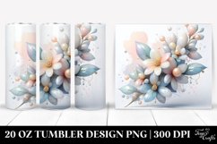 Abstract Pastel Floral Tumbler 20 oz Product Image 1