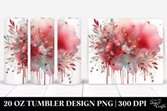 Colorful Redish Silver Foil Drips | 20 oz Tumbler Product Image 1
