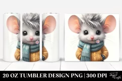 Winter Baby Mouse with Flower, Transparent PNG Product Image 1
