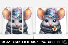 Winter Baby Mouse with Flower, Transparent PNG Product Image 1
