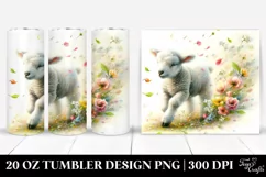 Tumbling Lamb with Petals | 20 Oz Tumbler Product Image 1