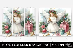 Washed Watercolor Christmas Angel, High-Res 20 Oz Tumbler Product Image 1