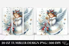 Washed Watercolor Christmas Angel, High-Res 20 Oz Tumbler Product Image 1