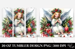 Washed Watercolor Christmas Angel, High-Res 20 Oz Tumbler Product Image 1