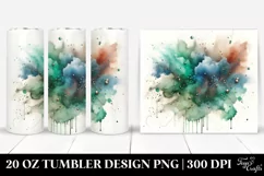 Colorful Greenish Metalic Insertions Drips | 20 oz Tumbler Product Image 1