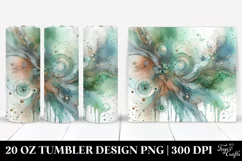 Colorful Greenish Metalic Insertions Drips | 20 oz Tumbler Product Image 1